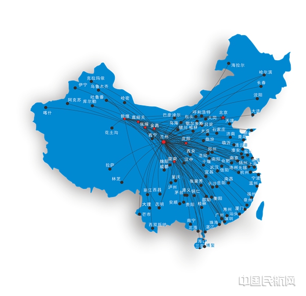 1-1.千年丝路,飞上云端 国内航线图01