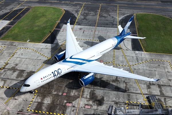 “百年涂装”的空客A350-900-达美航空供图1